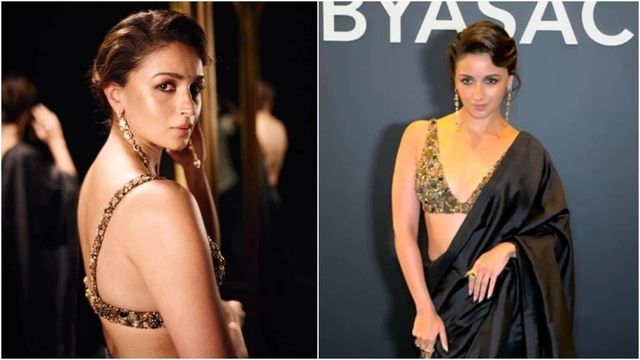 Alia Bhatt steals the show at Sabyasachi 25-year anniversary event in bold saree look with bejewelled blouse