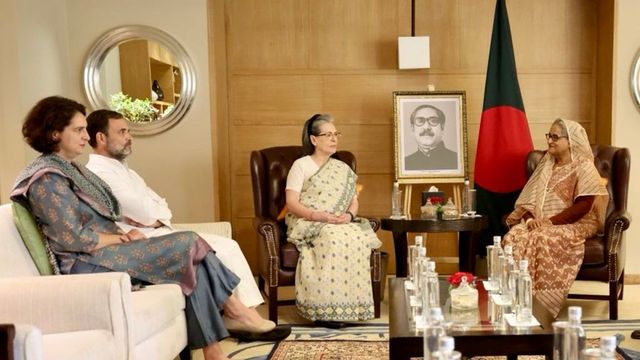 Watch: Smiles, Hugs As Sonia Gandhi Calls On Sheikh Hasina