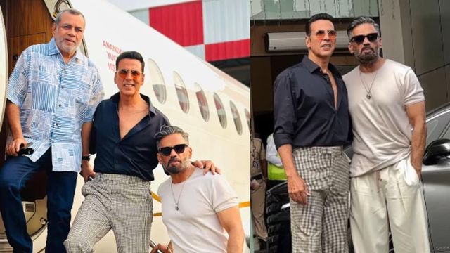 Akshay Kumar, Paresh Rawal, Suniel Shetty snapped together at the airport, fans want Hera Pheri 3