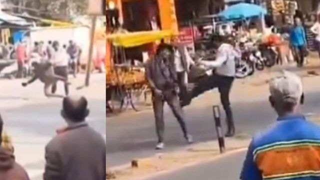 Traffic Cop Kicks, Slaps Man In Madhya Pradesh For Standing Near Governor's Convoy