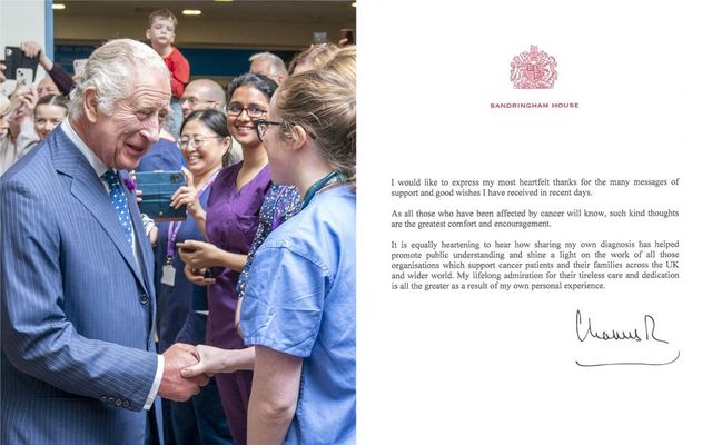Regele Charles a mulțumit pentru sprijin după diagnosticul de cancer