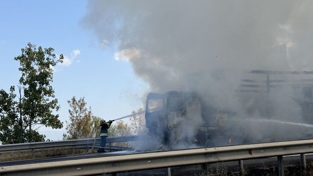 Камион, влизащ от Турция, изгоря на „Капитан Андреево“