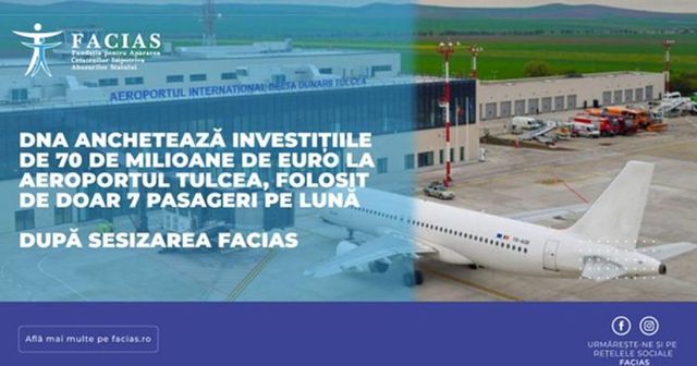 DNA anchetează investițiile de 70 de milioane de euro la Aeroportul Tulcea, folosit de doar 7 pasageri pe lună