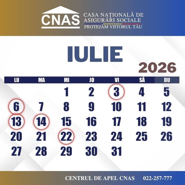 Pe 3 iulie primim pensia, pe 8 iulie ne vin alocațiile, iar pe 13 iulie ne intră ajutorul social