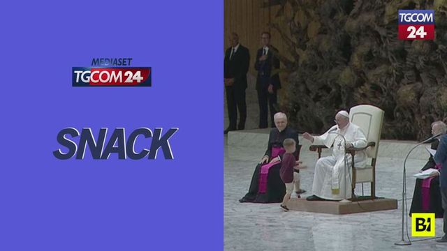 Bimbo corre dal Papa durante l'udienza generale