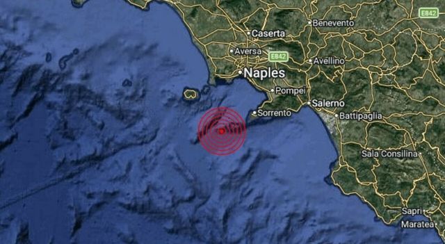 Terremoto di magnitudo 5.9 al largo della costa campana