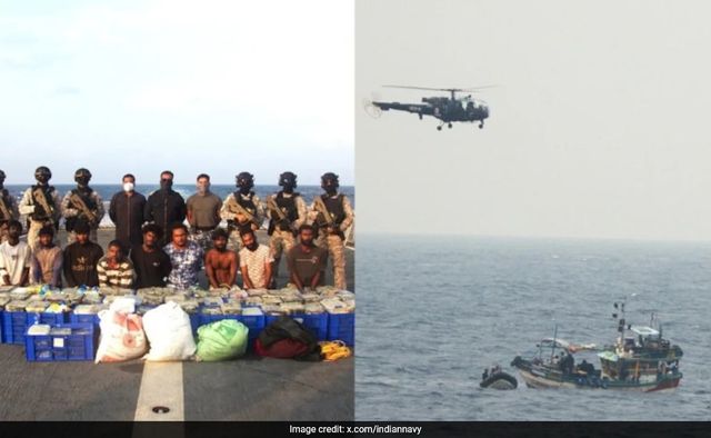 Indian Navy seizes 500kg of addictive drug crystal meth from two Sri Lankan boats in Arabian Sea