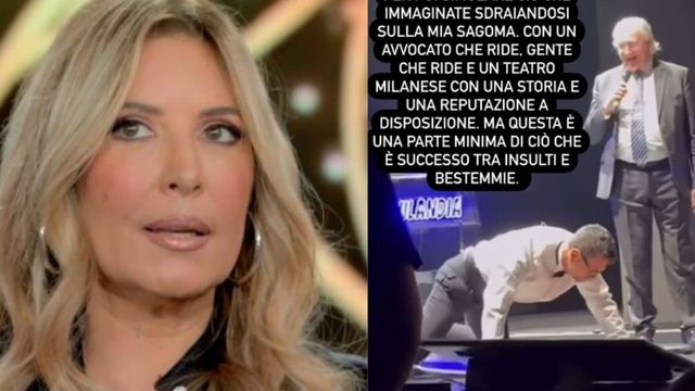 Fabrizio Corona, nel suo spettacolo bestemmia e simula un atto sessuale con la Lucarelli