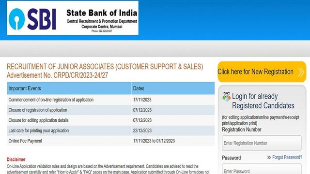 SBI Clerk Recruitment 2023: 8,283 Vacancies, Registration Begins Tomorrow