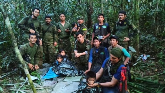 Cei patru copii pierduti de 40 de zile in jungla amazoniana din Columbia au fost gasiti in viata
