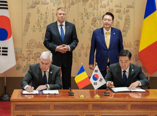 Acordul intre Guvernul Romaniei si cel al Coreei de Sud privind cooperarea in domeniul apararii, semnat de ministrul Tilvar la Seul