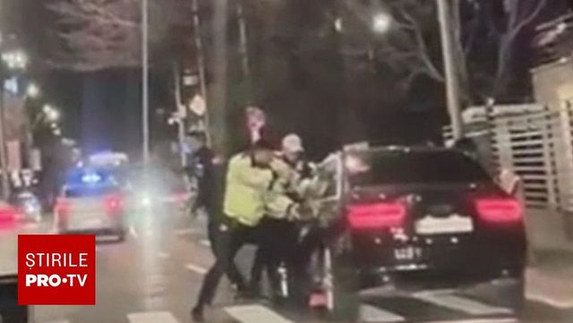 VIDEO Un șofer beat a lovit un polițist cu mașina în Capitală, după o urmărire în trafic