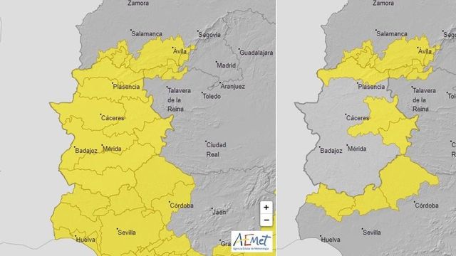 'Leslie' vuelve a poner en alerta por lluvias a Extremadura el martes y miércoles