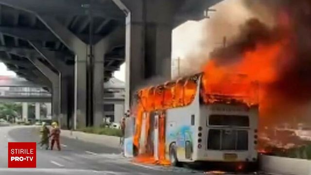 Cel puțin 23 de persoane ucise, într-un incendiu produs la un autobuz școlar în Thailanda