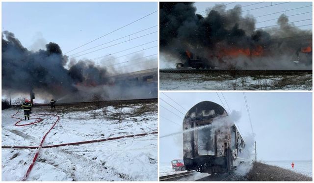 Planul Roșu de Intervenție a fost activat în Olt, după ce a izbucnit un incendiu la vagonul unui tren de călători