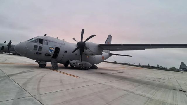 Pacient cu arsuri, transferat în Belgia cu o aeronavă Spartan a Forțelor Aeriene Române