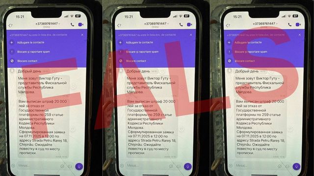 Mesaje false, distribuite în numele Serviciului Fiscal de Stat