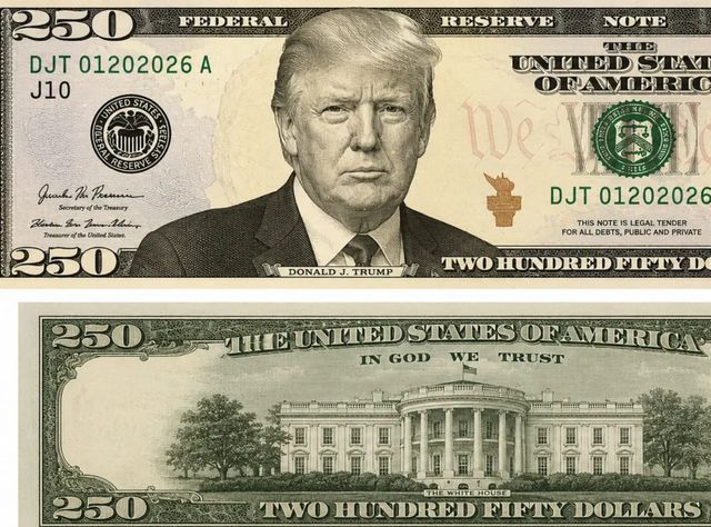 Administrația Trump promovează introducerea unei bancnote de 250 de dolari cu chipul președintelui