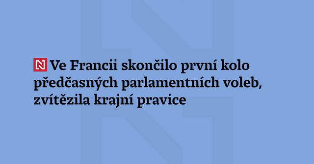 Le Penová je vítězkou prvního kola voleb ve Francii, vyplývá z odhadů