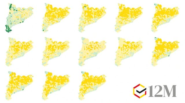 Los mapas que cuentan la evolución del voto independentista en Cataluña