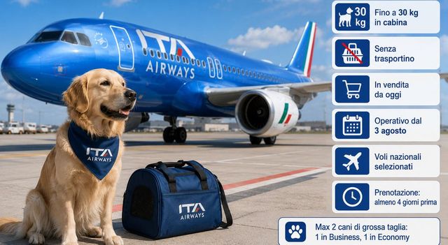 Ita Airways lancia servizio 'Large Dog On Board' per cani di grossa taglia