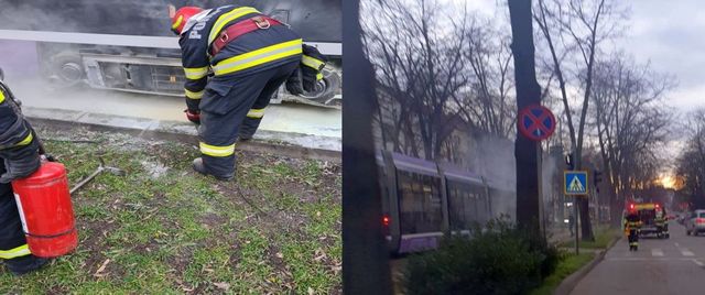VIDEO Un tramvai turcesc Bozankaya a luat foc în mers, la Timișoara