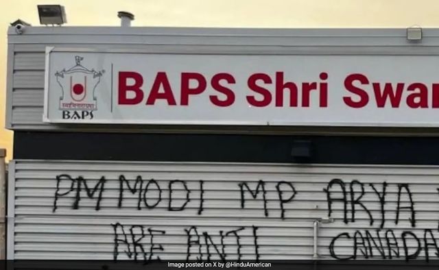 Hindu Temple Defaced With Anti-India Grafitti In Canada