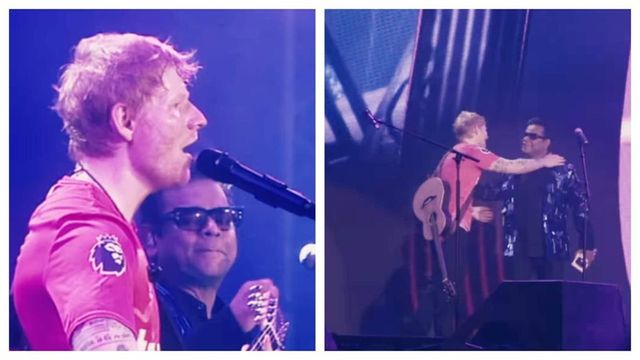 AR Rahman joins Ed Sheeran on stage in Chennai for Shape of You X Urvasi, but his faulty mic almost kills the mood