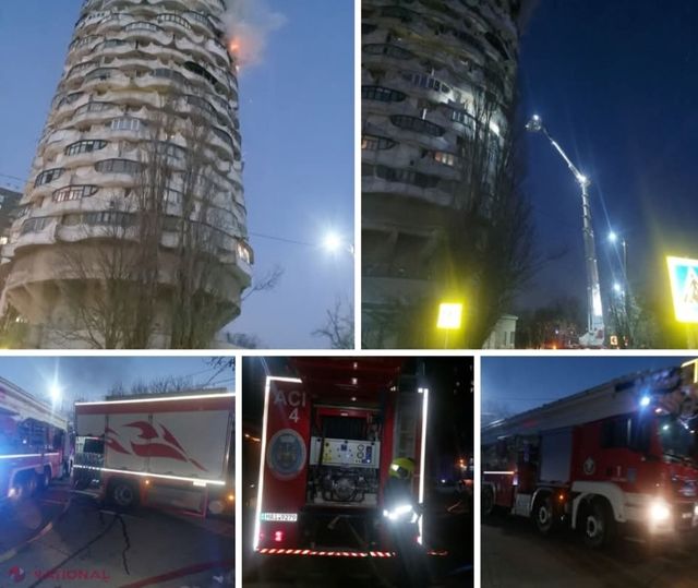 Incendiu cu nivel de intervenție sporit. Arde un apartament de la etajul 17 în blocul „Romanița”