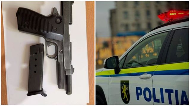 Bărbat reținut după ce ar fi amenințat o femeie cu un pistol într-o piață din Strășeni