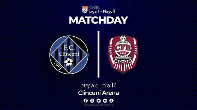 Academica Clinceni - CFR Cluj, play-off Liga 1, live