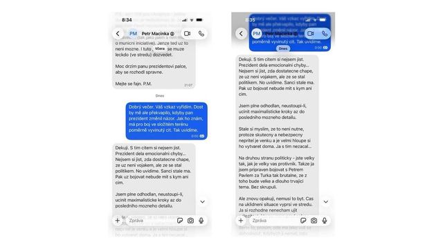 Odložení prověřování Macinkových zpráv poradci prezidenta je pravomocné