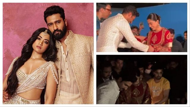 Vicky Kaushal helps Rashmika Mandanna as she limps due to a leg injury at Chhaava trailer launch. Watch