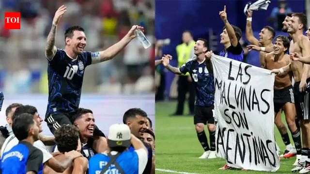 Story behind Messi and Co holding Falklands banner after England win