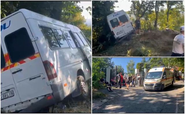 Accident grav în Argeș. Planul Roșu activat după ce un microbuz cu 16 persoane a intrat într-un gard