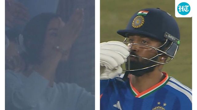 Hardik Pandya blows multiple kisses to girlfriend Mahieka Sharma after smashing 2nd-fastest T20I fifty by Indian – Watch