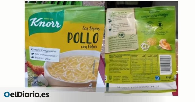 Alerta alimentaria por presencia de piezas de metal y caucho en sopa deshidratada de la marca Knorr
