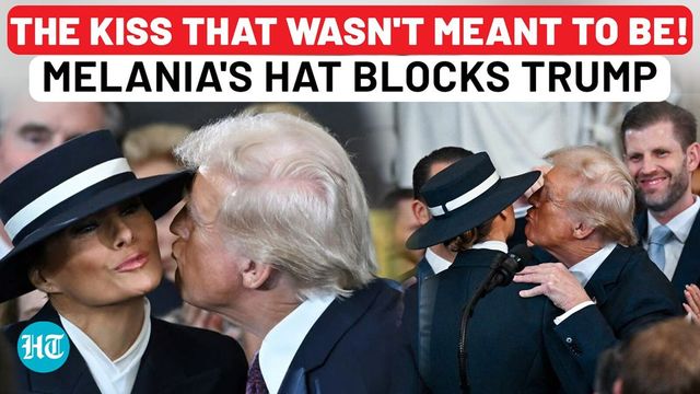 Donald Trump And Melania's Awkward Kiss Moment At Oath Ceremony Goes Viral | Watch