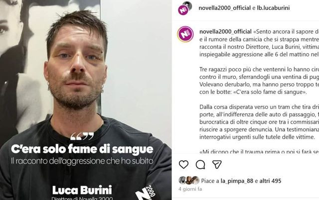 Luca Burini, il direttore di Novella 2000 aggredito a Milano