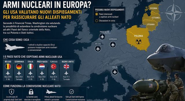 Ft, 'Usa stanno discutendo idea armi nucleari in altri Paesi Nato'