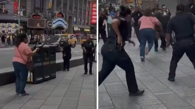 Times Square stabbing leaves woman dead, attacker shot by New York police