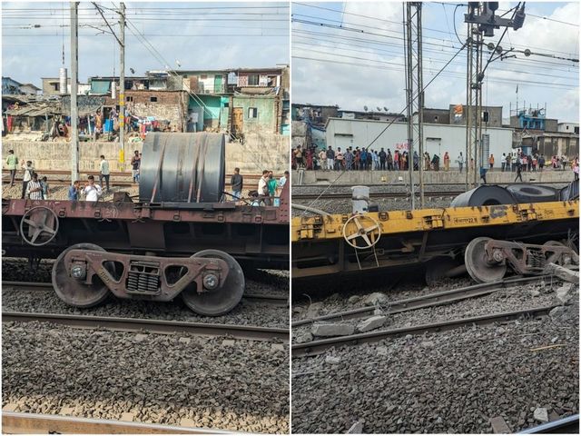 Goods train derails near Mumbai