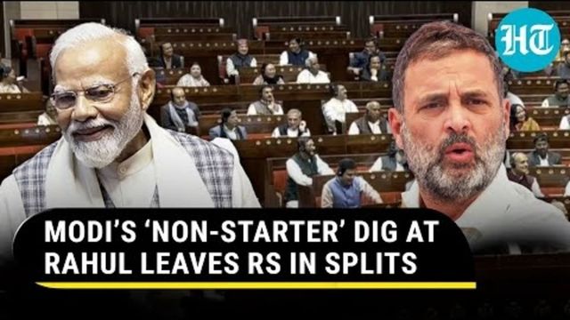 Watch: PM Modi laughs in Rajya Sabha while taking jibe at Rahul Gandhi