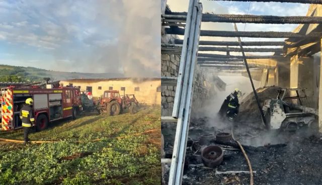 Incendiu puternic la un depozit de brichete din Sîngerei. Pompierii au salvat cinci tone de produse și 50 de găini