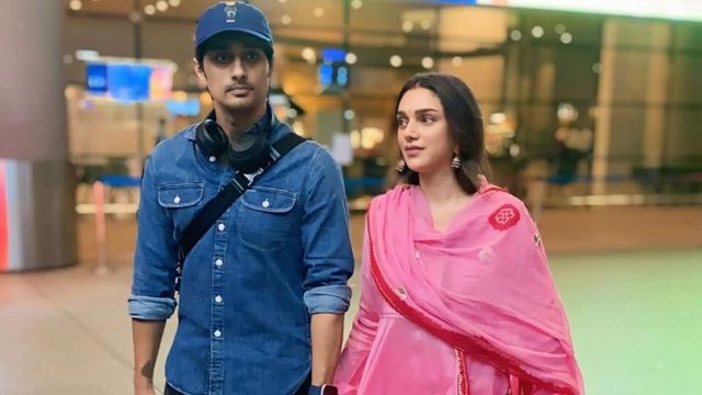 Newlywed Aditi Rao Hydari, with Siddharth, dons simple pink anarkali and no makeup for first appearance after wedding