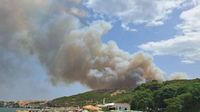 Incendio sul Gargano, turisti evacuati sulle barche della guardia costiera