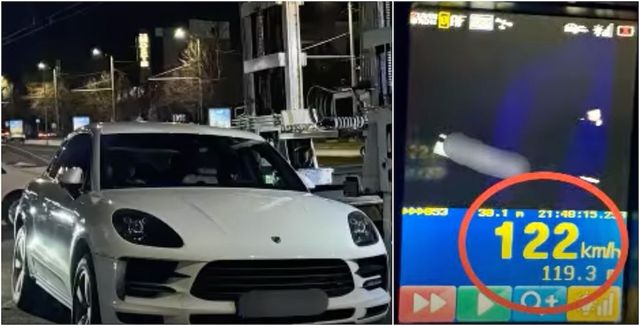 Un minor fără permis a fost prins conducând un Porsche cu 122 km/h