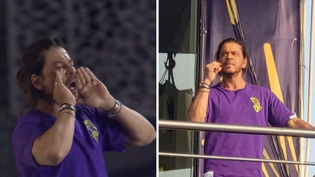 Shah Rukh Khan cheers for Kolkata Knight Riders with Suhana and AbRam at Eden Gardens. Watch