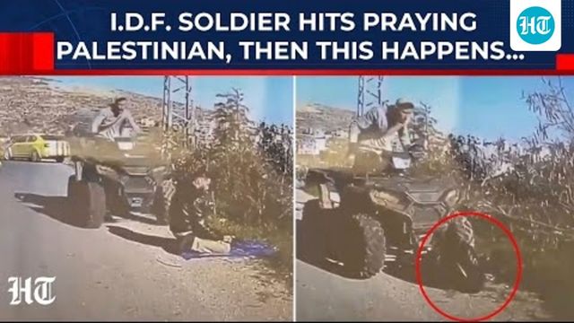 On Camera, Israeli Soldier Rams Vehicle Into Palestinian Man Offering Namaz In West Bank