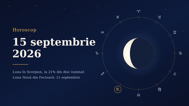 Horoscop 15 septembrie 2026: ce aduce Luna în Scorpion